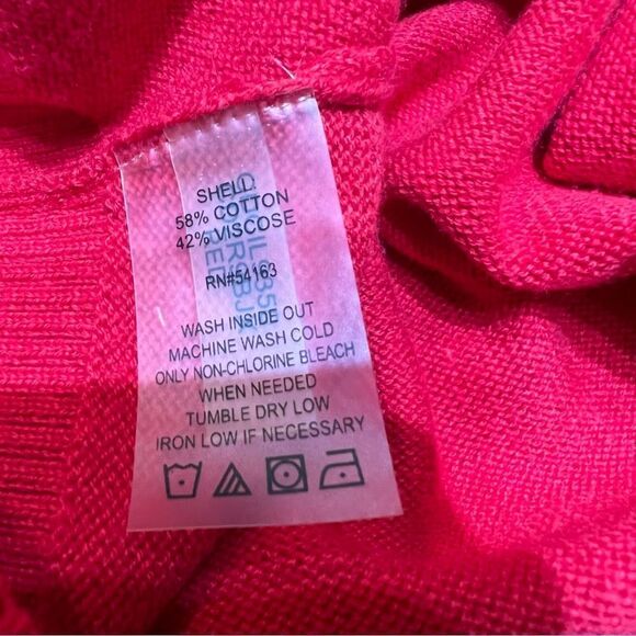 Calvin Klein Cardigan Sweater Red Cropped with Gold Toggle Closure size Medium - Picture 10 of 10